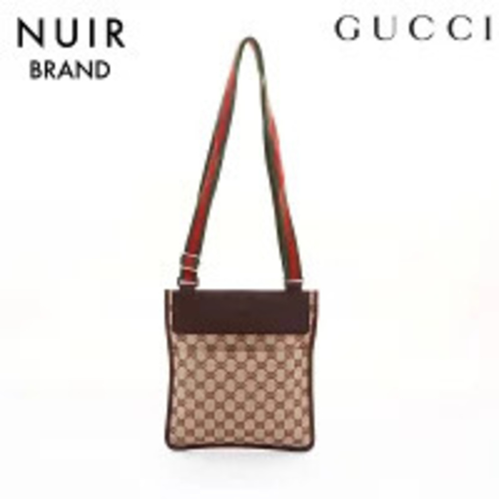 Gucci GG Canvas Sherry Shoulder Bag Khaki Green
